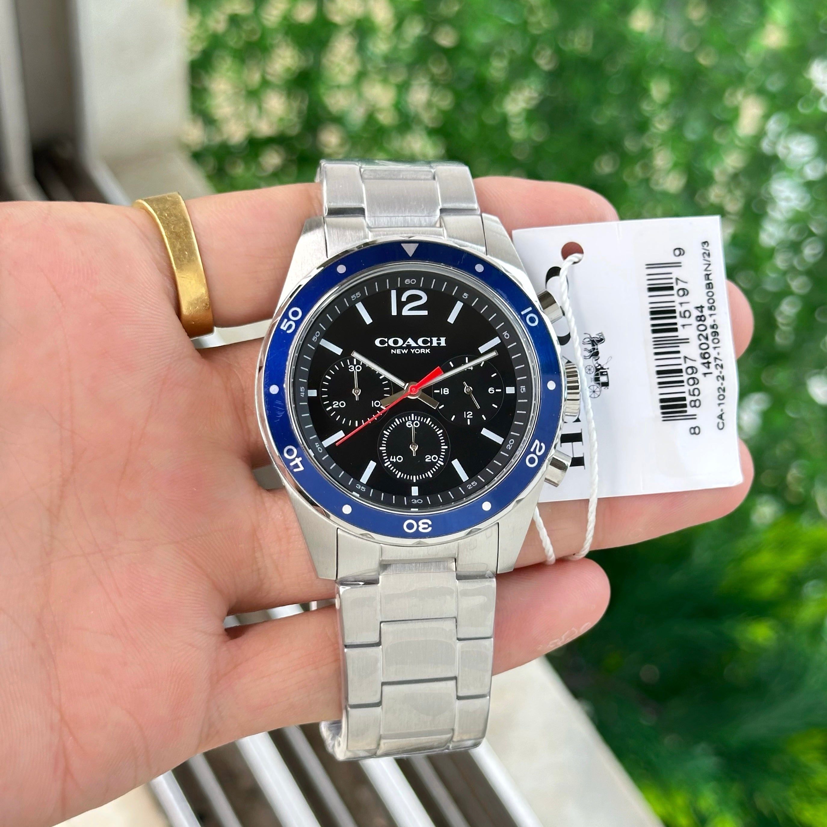 COACH SULLIVAN SPORT CHRONO 14602084 44MM BLACK DIAL 100% ORIGINAL