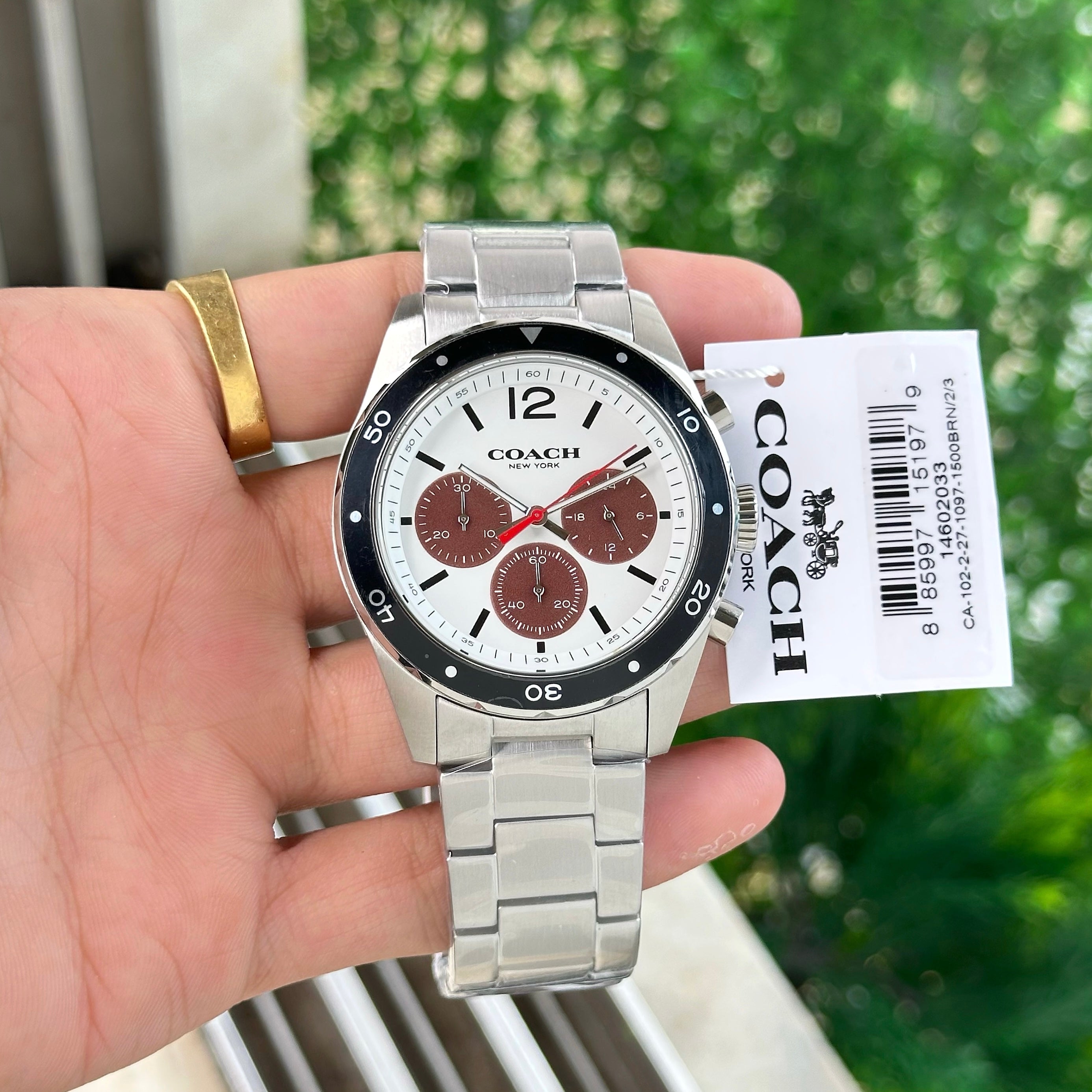 COACH SULLIVAN CHRONOGRAPH 14602033 44MM WHITE DIAL 100% ORIGINAL