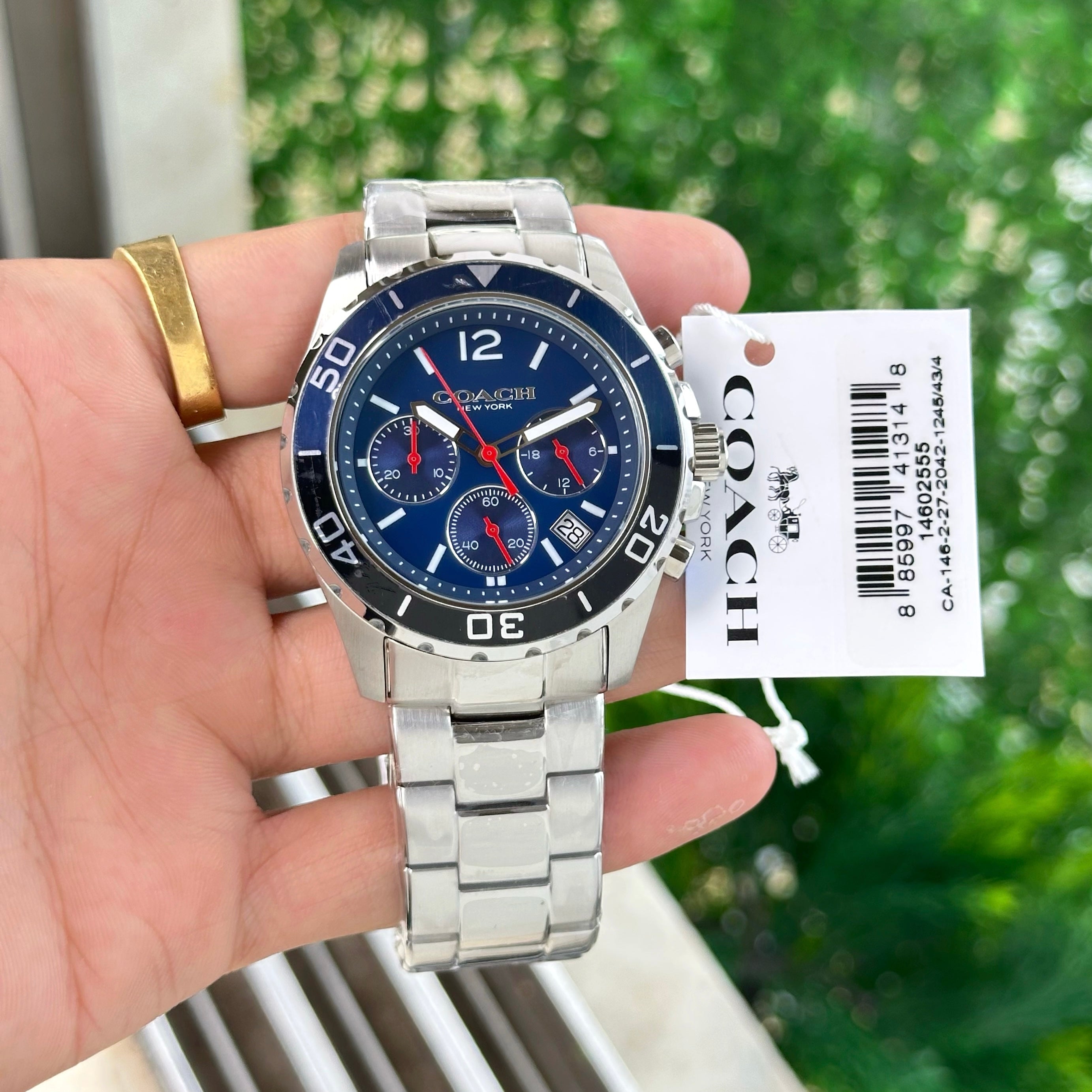 COACH KENT CHRONOGRAPH 14602555 44MM BLUE DIAL 100% ORIGINAL